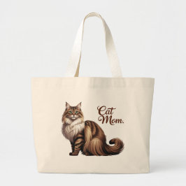 Bolsa Tote Grande Maine Coon Empire Cat Mãe Tote Bag I