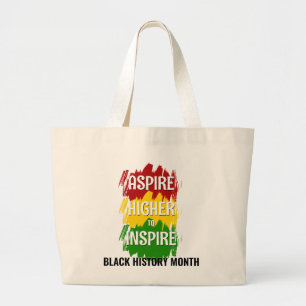 Bolsa Tote Grande MAIS ALTO ASPIRE PARA INSPIRE Black History Month