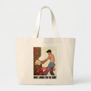 Bolsa Tote Grande Mais madeira para o Exército