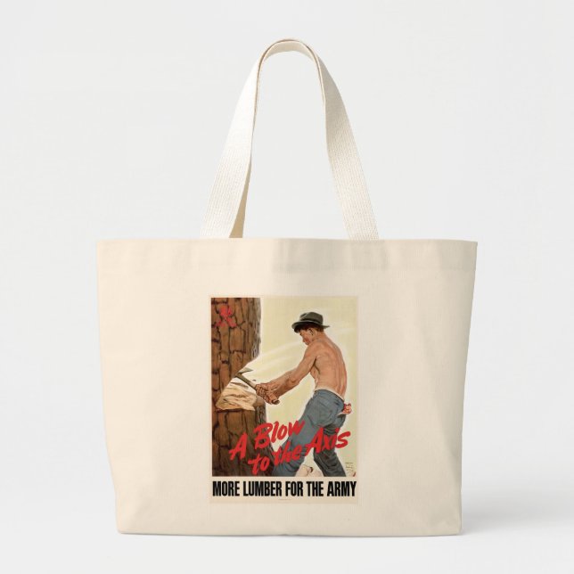 Bolsa Tote Grande Mais madeira para o Exército (Frente)