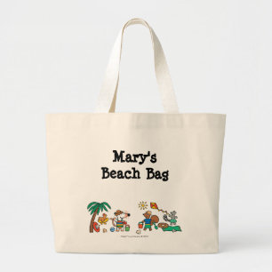 Bolsa Tote Grande Maisy e amigos na praia