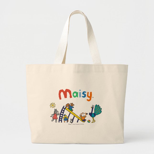 Bolsa Tote Grande Maisy no campo de jogos com amigos (Frente)