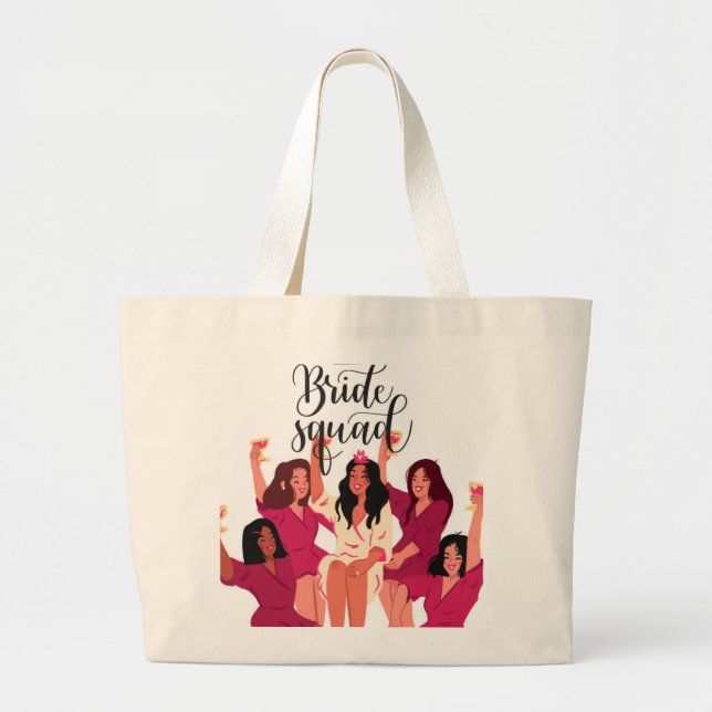Bolsa Tote Grande mala de tote de bridemaids (Frente)