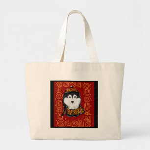 Bolsa Tote Grande Malamute do Alasca Ano do Cão