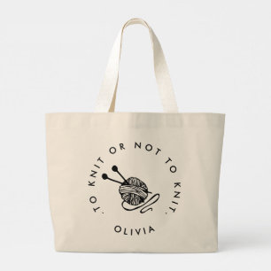 Bolsa Tote Grande Maldito tricô para Knit ou não para Knit Personali
