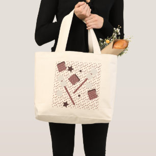 Bolsa Tote Grande Malvaviscos de Camping Smores Biscoitos Fogueira R