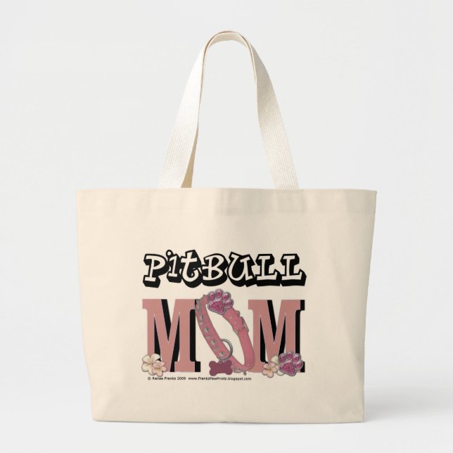 Bolsa Tote Grande MAMÃ de Pitbull (Frente)