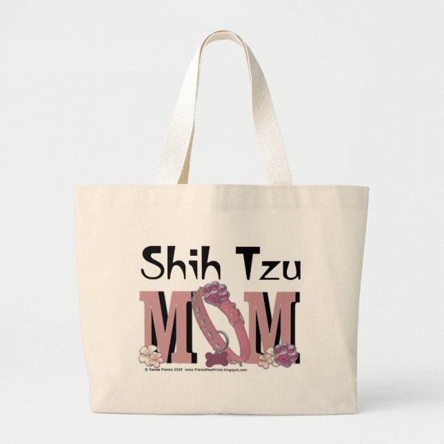 Bolsa Tote Grande MAMÃ de Shih Tzu (Frente)