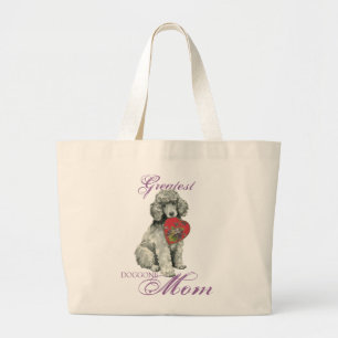 Bolsa Tote Grande Mamã do coração da caniche