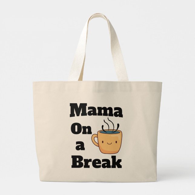 Bolsa Tote Grande Mama em um presente de Dia de as mães de café (Verso)