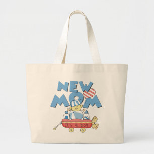 Bolsa Tote Grande Mamã nova é camiseta e presentes de um menino