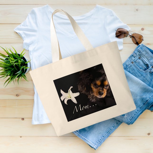 Bolsa Tote Grande Mamãe…Cavalier King Charles Spaniel (Criador carregado)