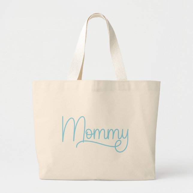 Bolsa Tote Grande Mamãe de Bebê Blue Monoline (Frente)