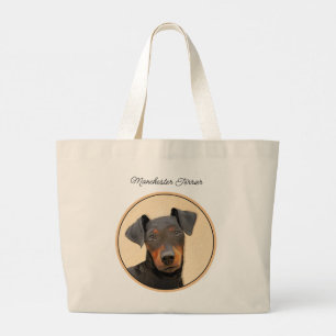 Bolsa Tote Grande Manchester Terrier Pintura Original