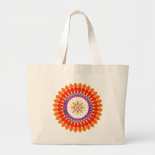 Bolsa Tote Grande Mandala de Euforia Rítmica  (Frente)