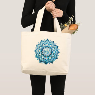 Bolsa Tote Grande Mandala / Design de Flor