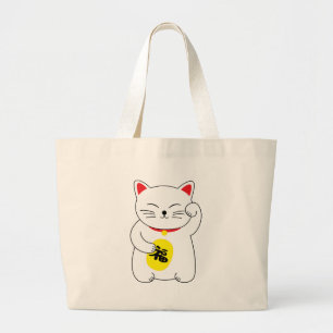 Bolsa Tote Grande Maneki Neko Lucky Cat