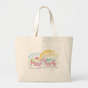 Bolsa Tote Grande Manhattan de Nova York "Eu te amo" com coração c