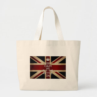 Bolsa Tote Grande Mantenha a calma (a chaleira sobre)