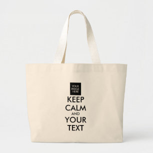 Bolsa Tote Grande MANTENHA A CALMA E O TEXTO COMPLETAMENTE Personali