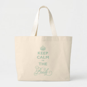 Bolsa Tote Grande Mantenha a calma que eu sou a sacola feita sob