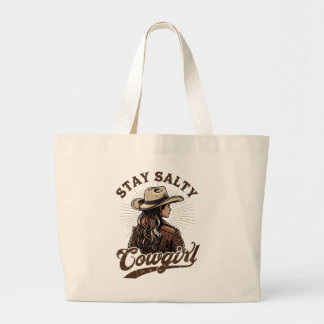 Bolsa Tote Grande Mantenha a vaquinha salgada | Western Retro Bag