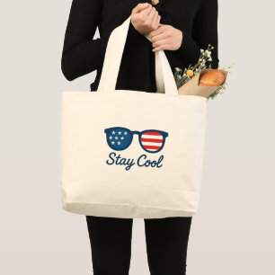 Bolsa Tote Grande Mantenha Legal óculos Sunitas Patrióticos - Bandei