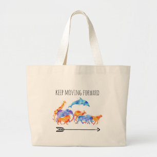 Bolsa Tote Grande Mantenha mover para a frente os animais selvagens