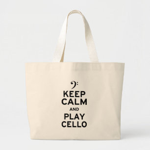 Bolsa Tote Grande Mantenha o violoncelo da calma e do jogo