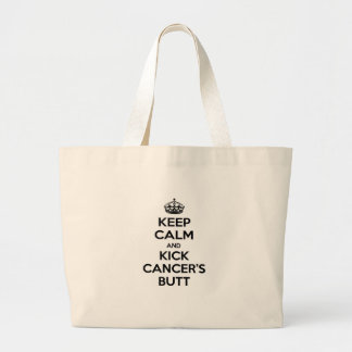 Bolsa Tote Grande Mantenha-se calmo e chute o Bumbum do Cancer