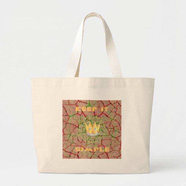 Bolsa Tote Grande Mantenha Simples: Arte de Clareza Real da Terra Qu (Frente)