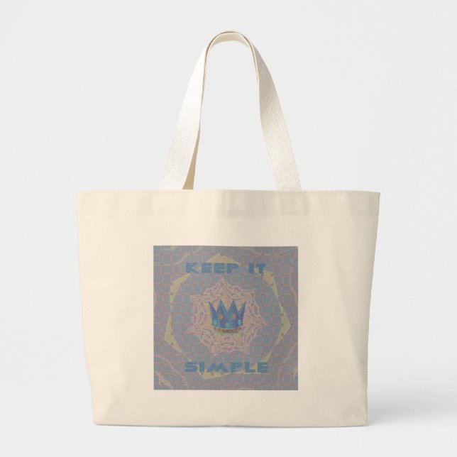 Bolsa Tote Grande Mantenha Simples: Pastel Royal Clarity Standard Ar (Frente)