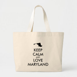 Bolsa Tote Grande MANTER CALM e AMAR MARYLAND personalizáveis