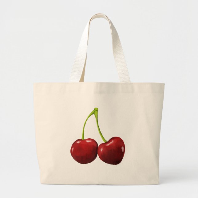 Bolsa Tote Grande manter cereja (Frente)