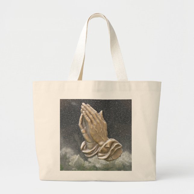 BOLSA TOTE GRANDE MÃOS DE ORAÇÃO (Frente)