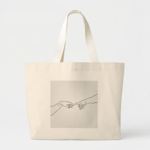 Bolsa Tote Grande Mãos que mostram a criação de Adam