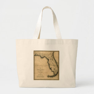 Bolsa Tote Grande Mapa 1823 de Florida