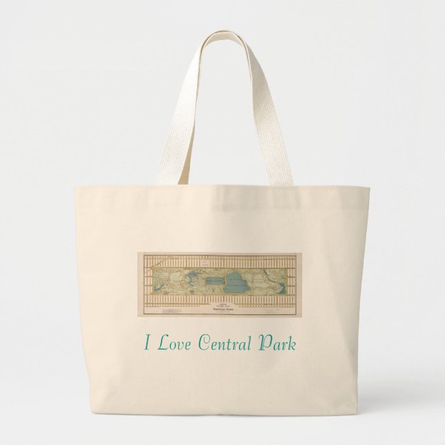Bolsa Tote Grande Mapa 1875 do Central Park (Frente)