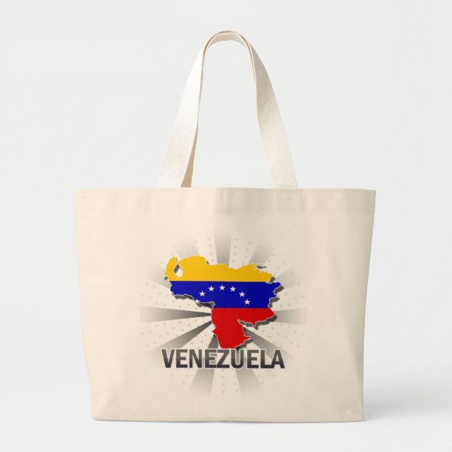 Bolsa Tote Grande Mapa 2,0 da bandeira de Venezuela (Frente)