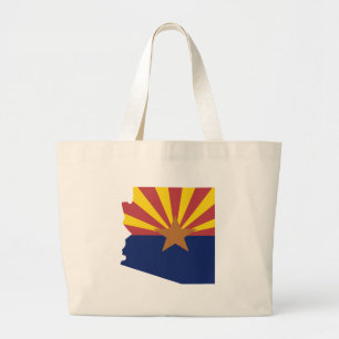Bolsa Tote Grande Mapa da bandeira da arizona