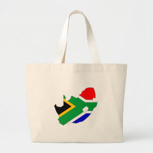 Bolsa Tote Grande Mapa da bandeira de África do Sul