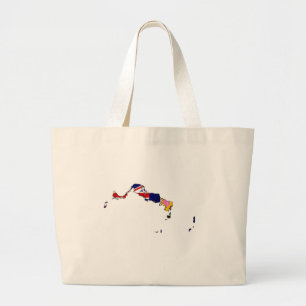 Bolsa Tote Grande Mapa da bandeira dos turcos e do Caicos