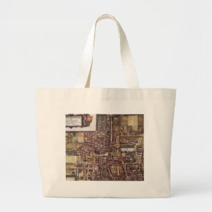Bolsa Tote Grande Mapa da cidade da réplica de Haia 1649