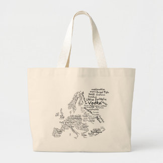 Bolsa Tote Grande Mapa da comida de Europa