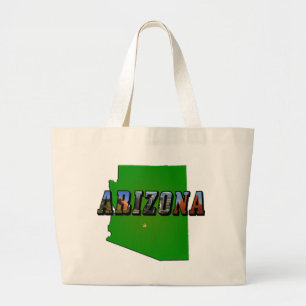 Bolsa Tote Grande Mapa de arizonas e Texto de Imagem