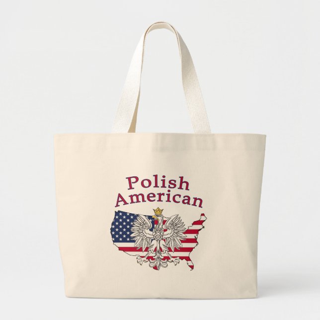 Bolsa Tote Grande Mapa Polonês Americano (Frente)