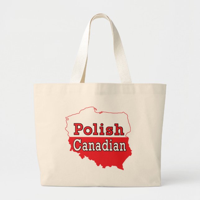 Bolsa Tote Grande Mapa Polonês Canadense (Frente)