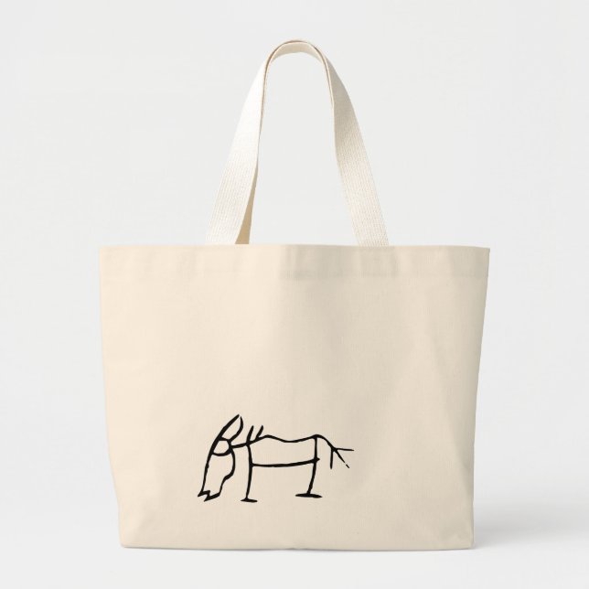 Bolsa Tote Grande Maravilhoso chinês Zodiac-Horse-#001- (Frente)