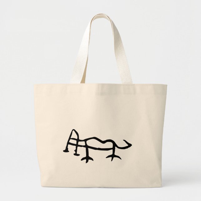 Bolsa Tote Grande Maravilhoso chinês Zodiac-Tiger-#001- (Frente)