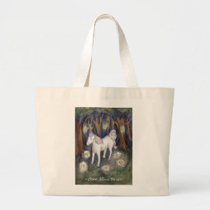 Bolsa Tote Grande Marca de Tota Personalizada de Nome Fada Unicorn